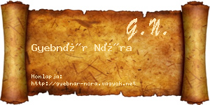 Gyebnár Nóra névjegykártya